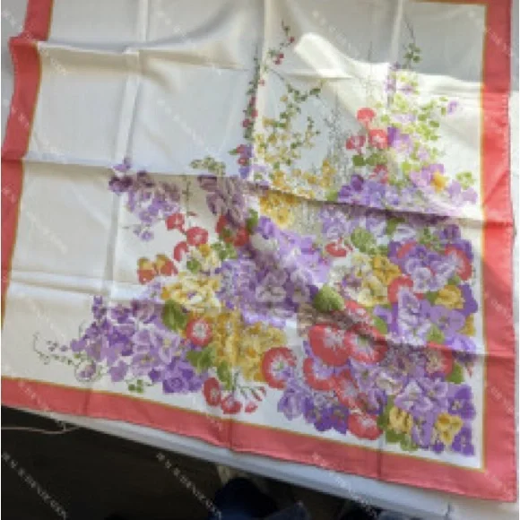 Christian Dior floral Silk vintage Scarf - Picture 3 of 8